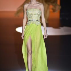 Vestido verde de Hannibal Laguna en Madrid Fashion Week primavera/verano 2015