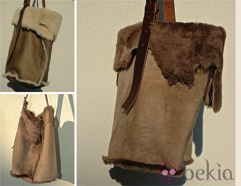 Bolsos beige y marrón de piel de cordero de Inuit para otoño/iniverno 2014