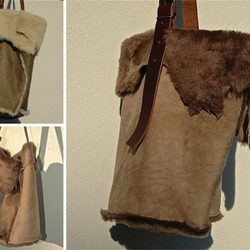Bolsos beige y marrón de piel de cordero de Inuit para otoño/iniverno 2014