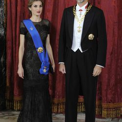 Don Felipe y Doña Letizia en su primera cena de gala como Reyes de España