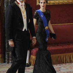 Los Reyes de España reciben en Zarzuela a la presidenta de Chile Michelle Bachelet
