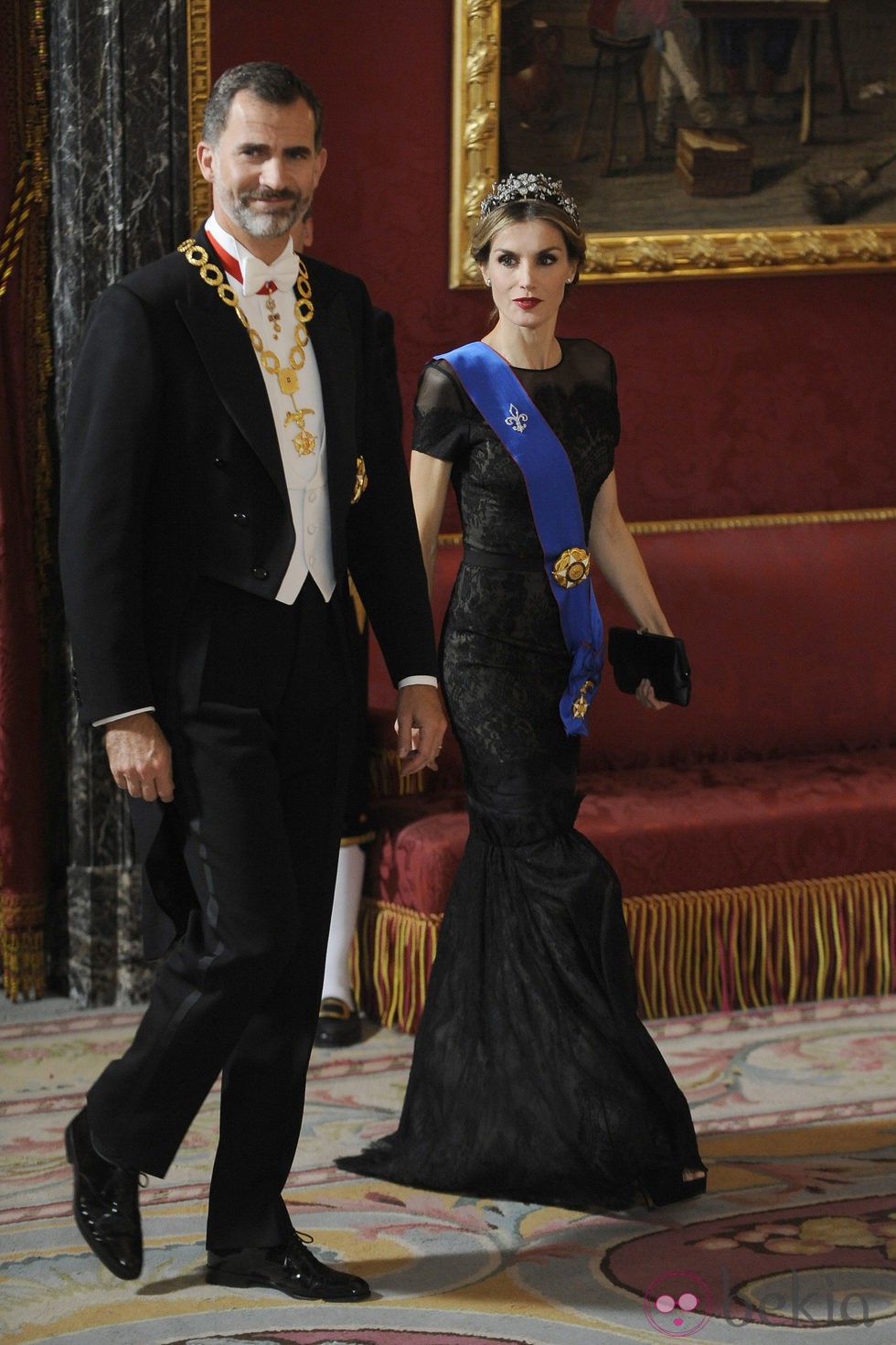 Los Reyes de España reciben en Zarzuela a la presidenta de Chile Michelle Bachelet