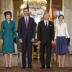 Los Reyes de Bélgica reciben a Don Felipe y Doña Letizia en Bruselas