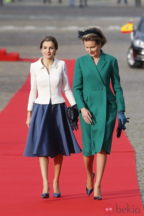 La Reina Letizia y Matilde de Bélgica en Bruselas