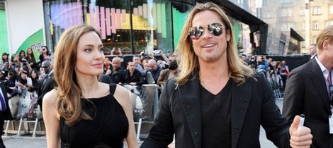 Brad Pitt y Angelina Jolie, de negro en Londres