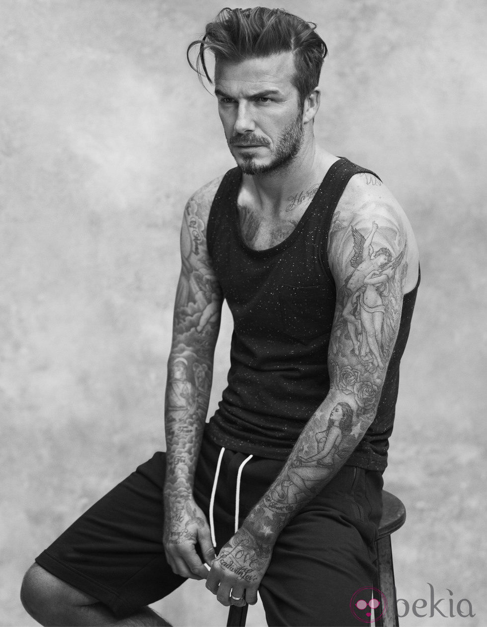 David Beckham con una camiseta de su colección bodywear primavera 2015