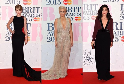 Taylor Swift con un vestido de Roberto Cavalli en los Brit Awards 2015