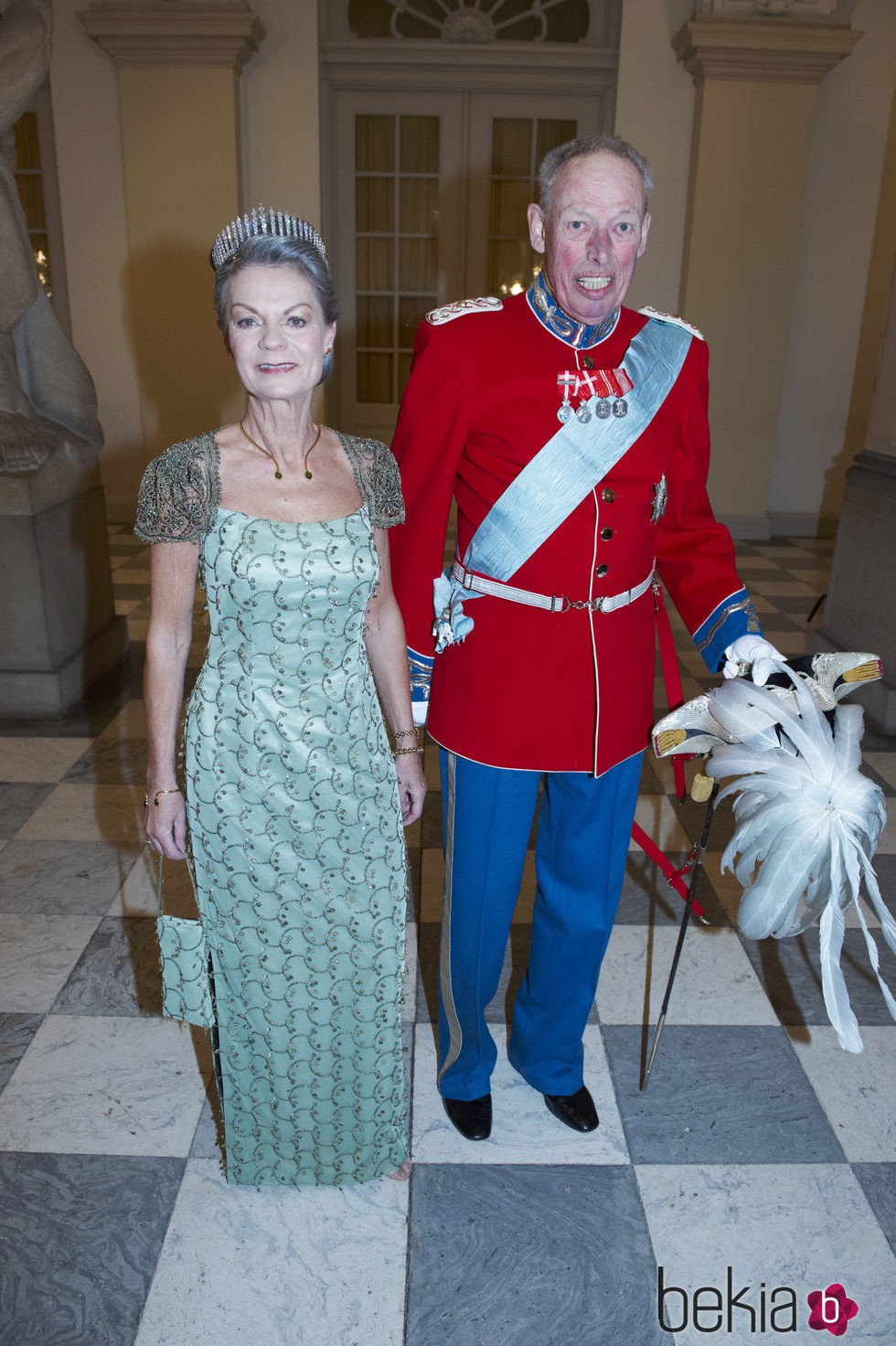 La condesa de Rosenborg con un vestido verde agua