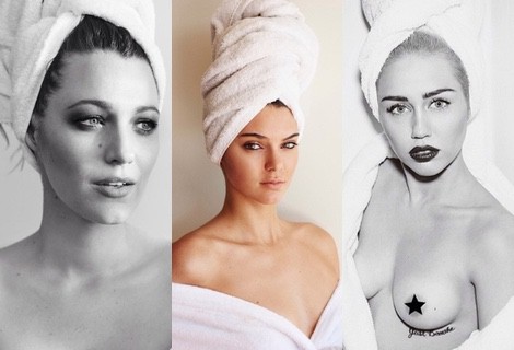 Miley Cyrus posando para Mario Testino en su serie fotográfica 'Towel Series'