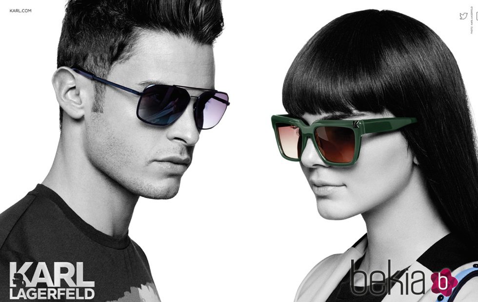 Kendall Jenner y Baptiste Giabiconi con gafas de la nueva colección de Karl Lagerfeld