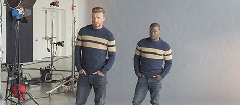 David Beckham y Kevin Hart en la campaña de la colección de esenciales de H&M para otoño 2015