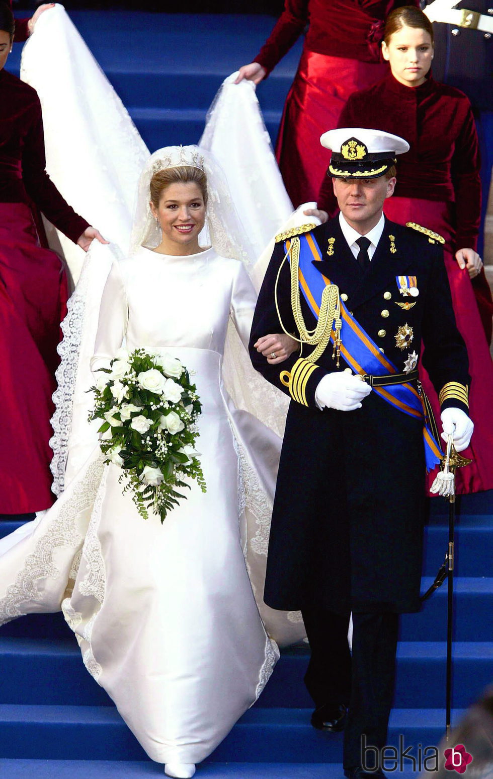 Máxima de Holanda con un vestido de Valentino el día de su boda con Guillermo de Holanda