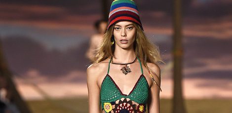 Bañador verde de la colección de primavera/verano 2016 de Tommy Hilfiger en Nueva York Fashion Week