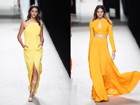 Vestido amarillo de Juanjo Oliva para primavera/verano 2015 en Madrid Fashion Week