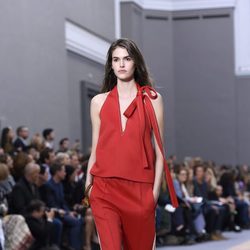 Jumpsuit rojo de la colección primavera/verano 2016 de Chloé en Paris Fashion Week