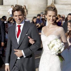 Astrid Klisans con un vestido de Pronovias en su boda con Carlos Baute
