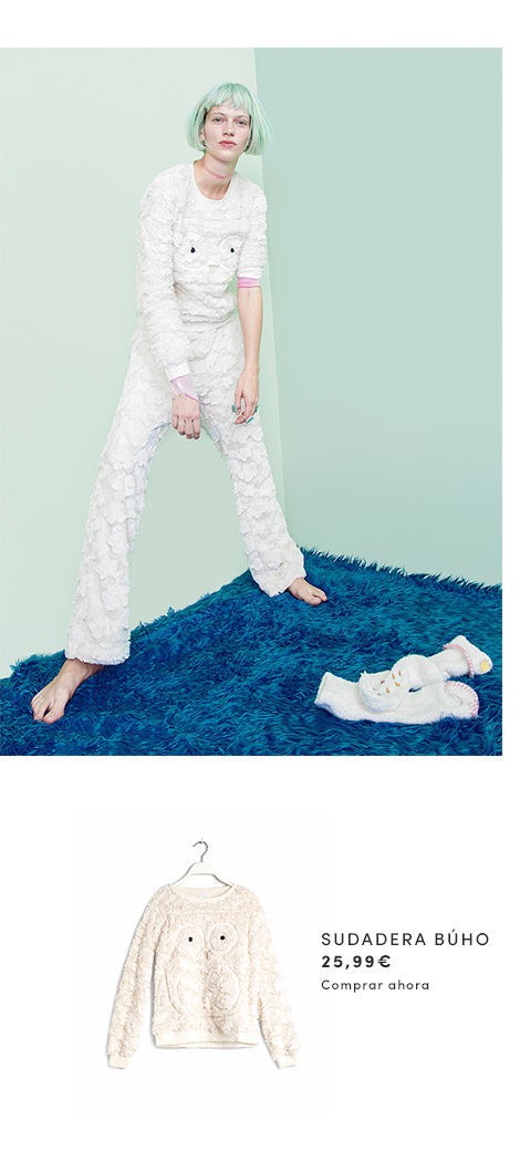 Camiseta blanca buho de la colección otoño/invierno 2015/2016 Sleepwear de Oysho