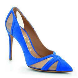 Zapato de tacón azul klein de la colección Edgargo Osorio for Salvatore Ferragamo