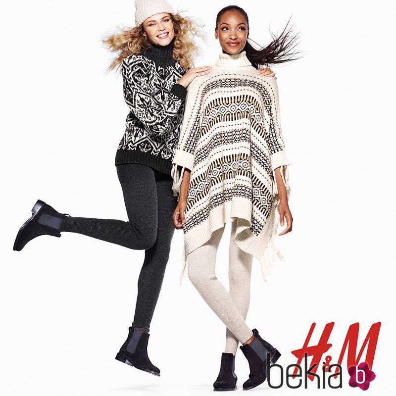 Jourdan Dunn y Natasha Poly con looks casuales de la colección de Navidad 2015 de H&M