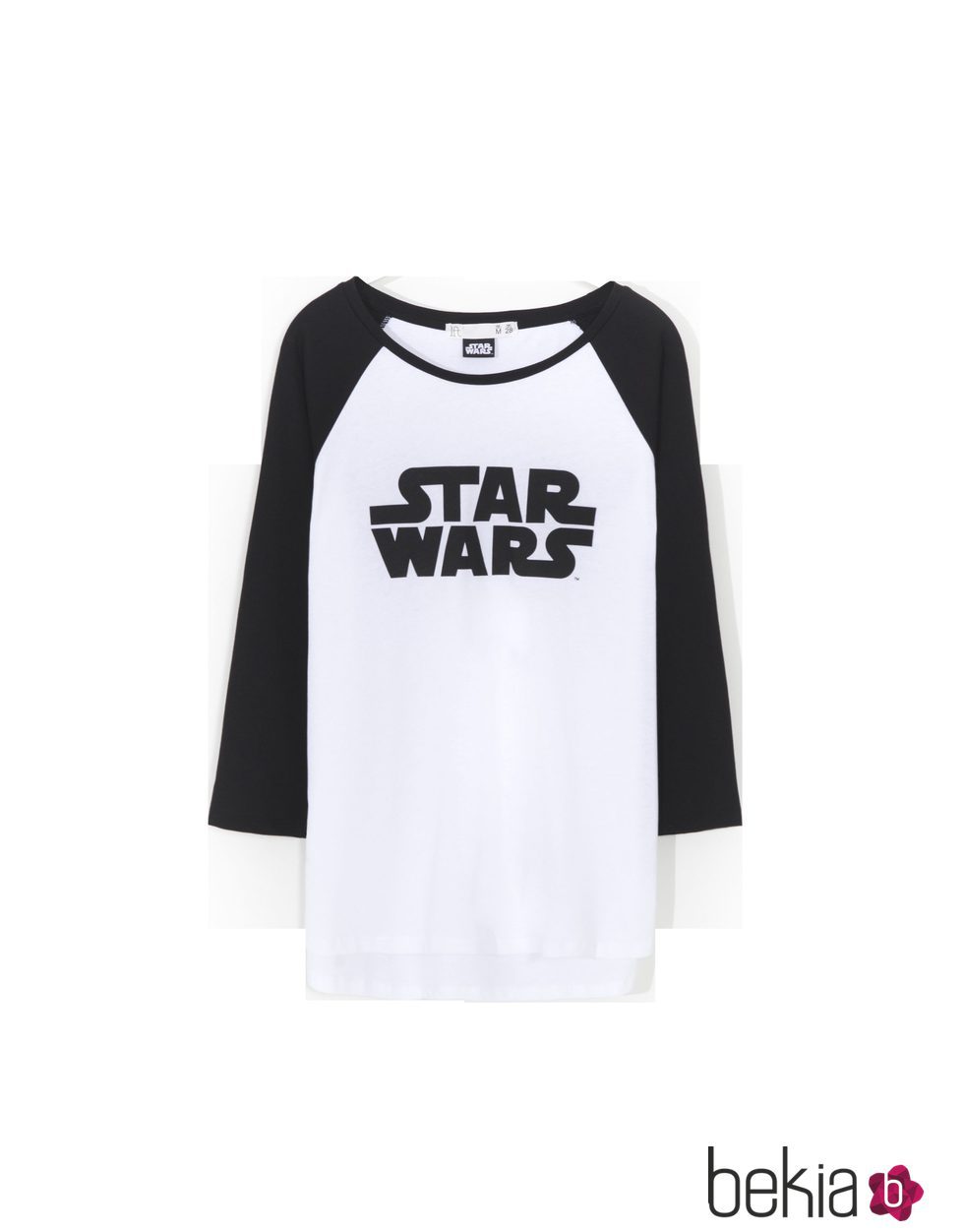Camiseta blanca con logo y mangas negras de 'Star Wars' para Lefties