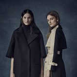 Abrigos midi en negro y crema de la colección Pre-Fall 2016 de Erdem