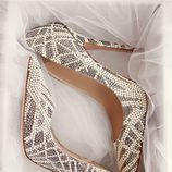Zapatos con diseño geométrico en strass blanco y gris de Jimmy Choo