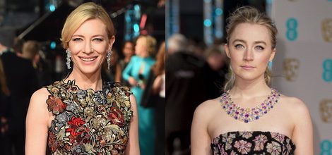 Cate Blanchett con un Alexander McQueen en la alfombra roja de los BAFTA 2016