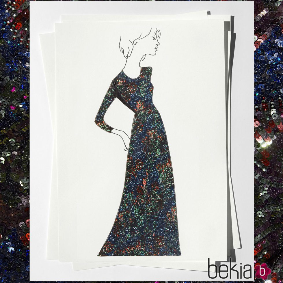 Boceto de uno de los vestidos diseñados por Burberry para Adele