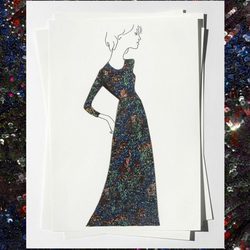 Boceto de uno de los vestidos diseñados por Burberry para Adele