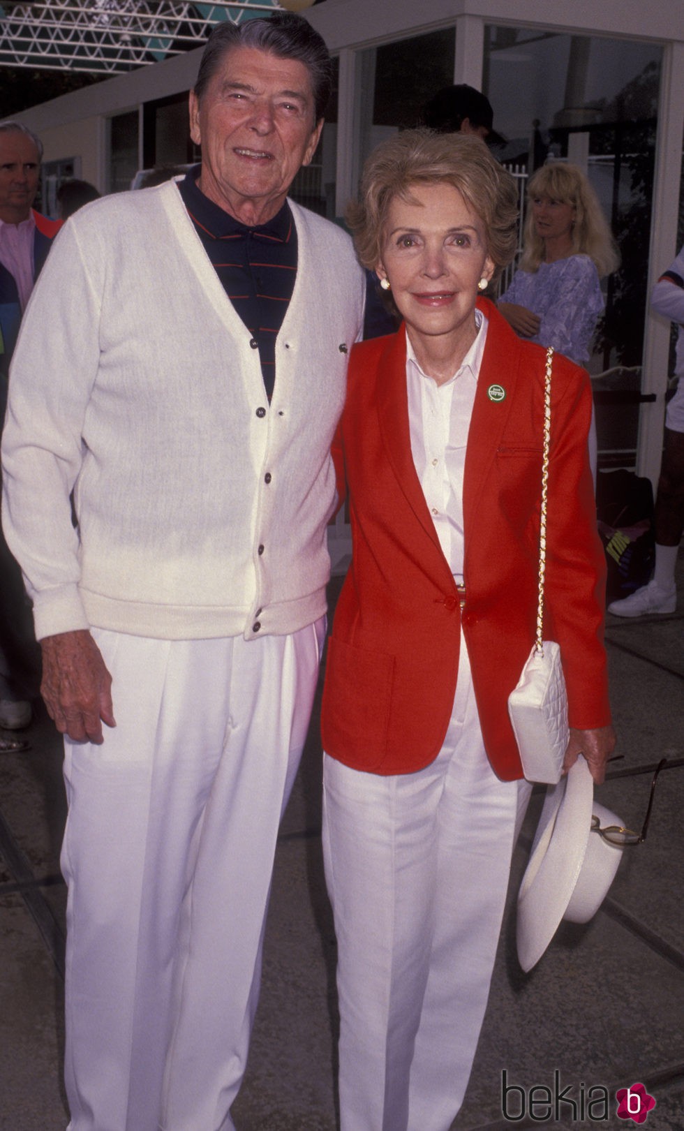 Ronald Reagan y Nancy Reagan durante el Tercer Torneo Benéfico Anual de Tenis