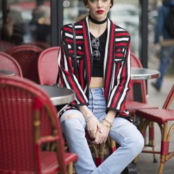 Chiara Ferragni con Levis desgastado en Paris durante la semana de la Moda de 2016