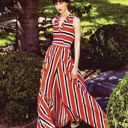Vestido largo con escote cruzado tricolor colección Primavera/ Verano 2016 de Dolores Promesas