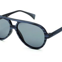 Gafas tipo piloto de rayas negras con lente negro de la colección primavera/verano 2016 de Italia Independent