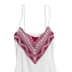 Top de pijama blanco con estampados rojos de la colección primavera/verano 2016 de etam
