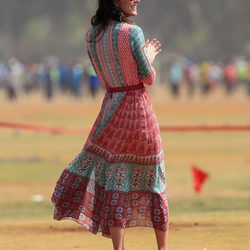 Kate Middleton en el partido de cricket en el día 1 de su viaje a la India y Bhutan