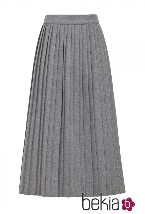 Falda larga y plisada en gris de la colección de Alexa Chung para Marks & Spencer