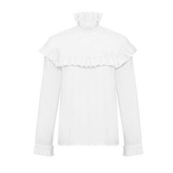 Blusa blanca de cuello vuelto con volantes de la colección de Alexa Chung para Marks & Spencer