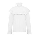 Blusa blanca de cuello vuelto con volantes de la colección de Alexa Chung para Marks & Spencer