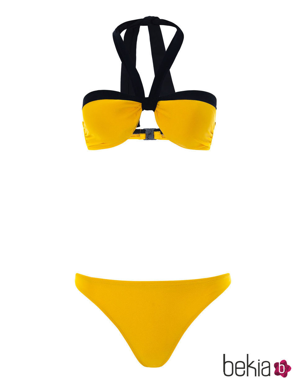 Bikini Bandeau amarillo y negro de la nueva colección de verano de Alma Bloom 2016