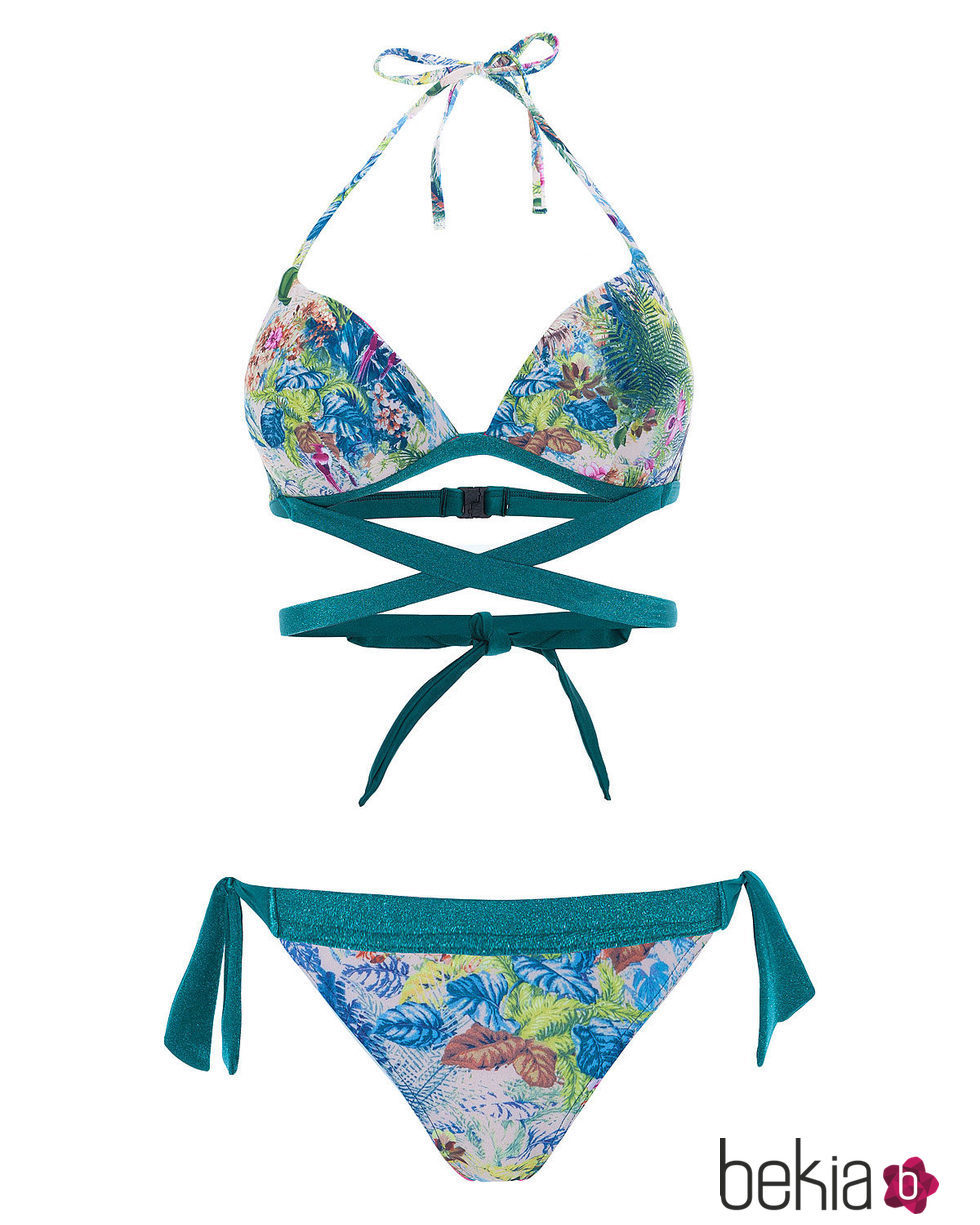 Bikini push up estampado verde de la nueva colección de verano de Alma Bloom 2016