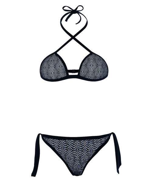 Bikini triángulo blanco y negro de la nueva colección de verano de Alma Bloom 2016