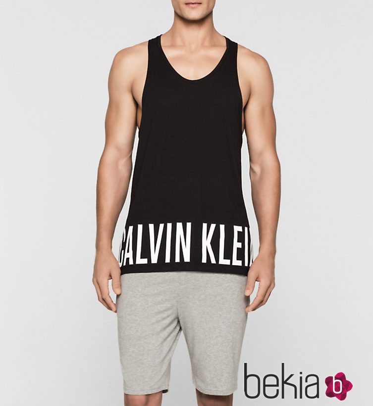 Tank top negro colección logotipo de Calvin Klein 2016 para hombres