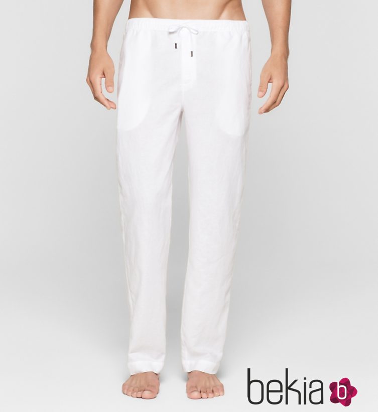 pantalones de algodón blancos colección logotipo de Calvin Klein 2016 para hombres