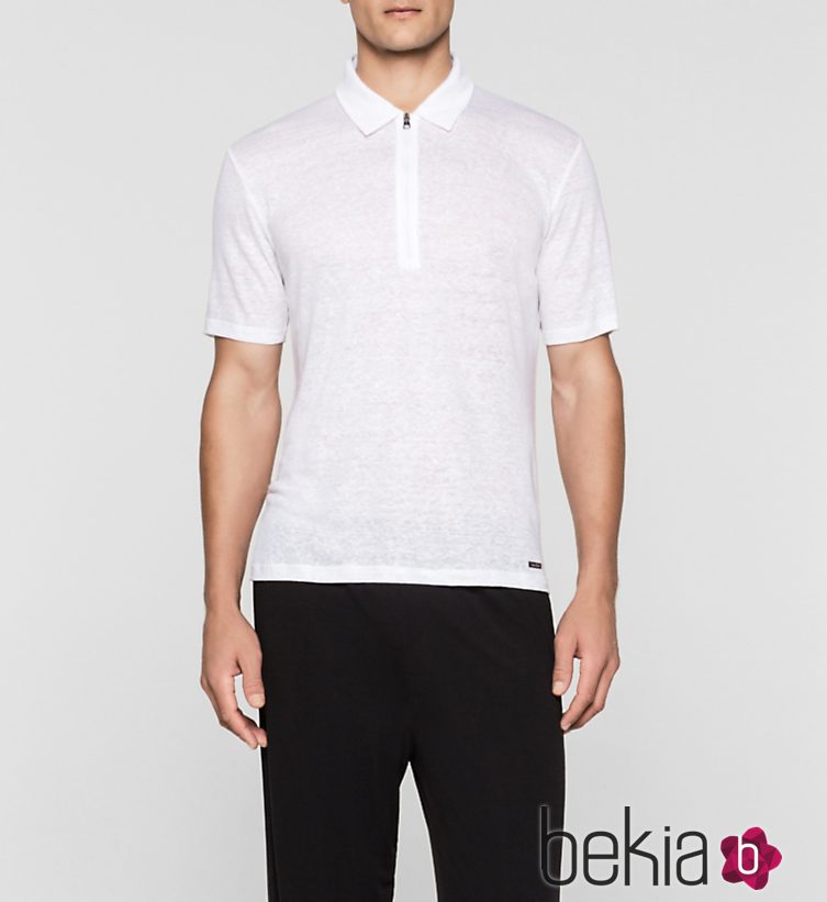 Polo blanca colección logotipo de Calvin Klein 2016 para hombres