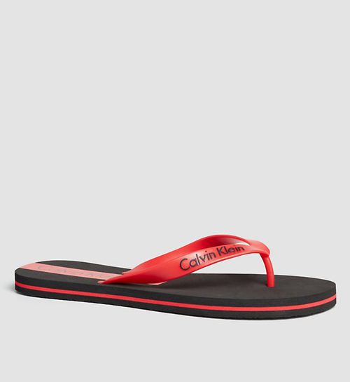 Sandalias de piscina rojas colección logotipo de Calvin Klein 2016 para hombres