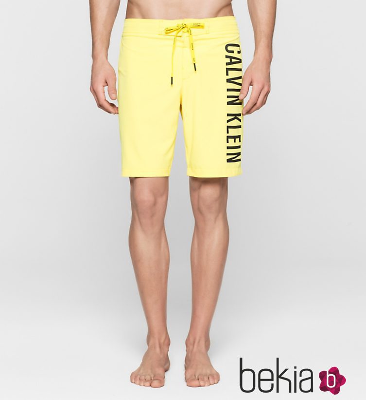 Bañador amarillo colección logotipo de Calvin Klein 2016 para hombres