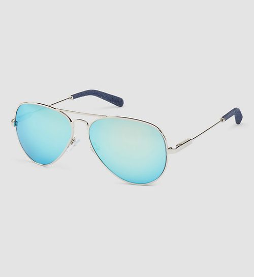 Gafas de sol de lente azul colección logotipo de Calvin Klein 2016 para hombres
