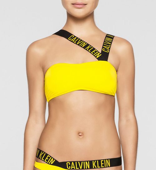 Top Bikini amarillo colección logotipo de Calvin Klein 2016 para mujeres