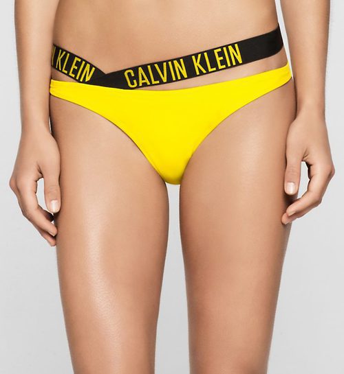 Tanga bikini amarillo colección logotipo de Calvin Klein 2016 para mujeres