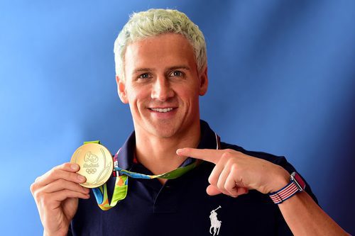 Ryan Lochte con la medalla de oro en Río 2016